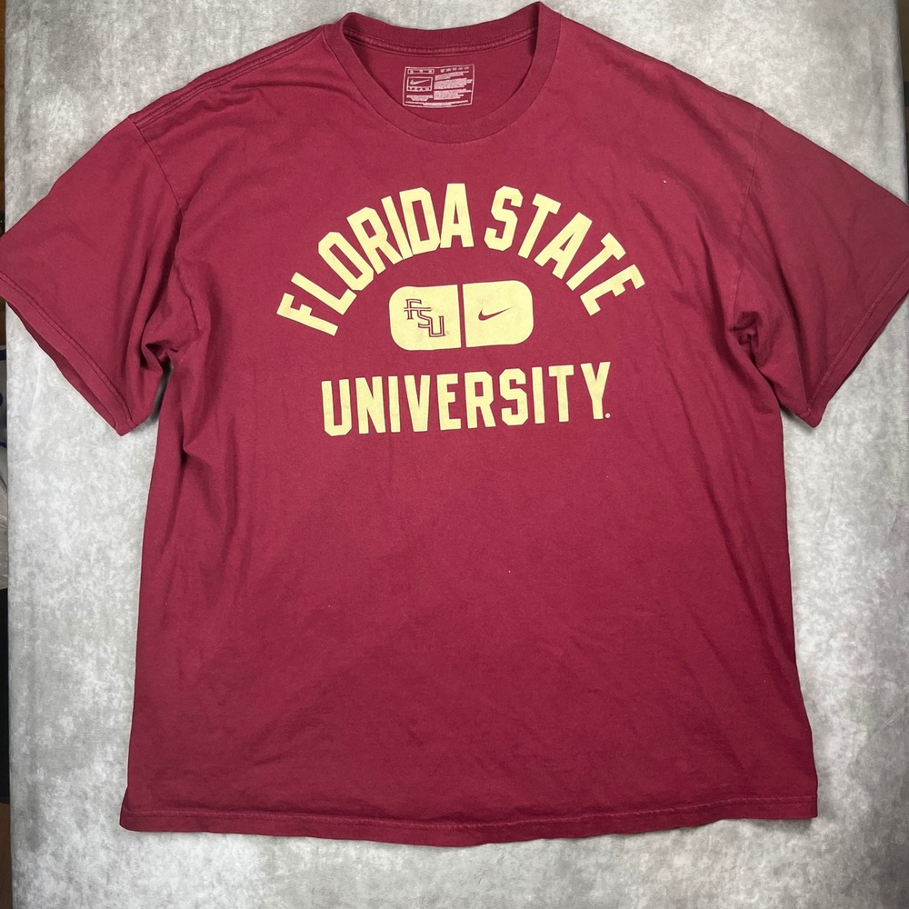 Nike Florida State University FSU Seminoles T-Shirt Mens XL Garnet Red Tee